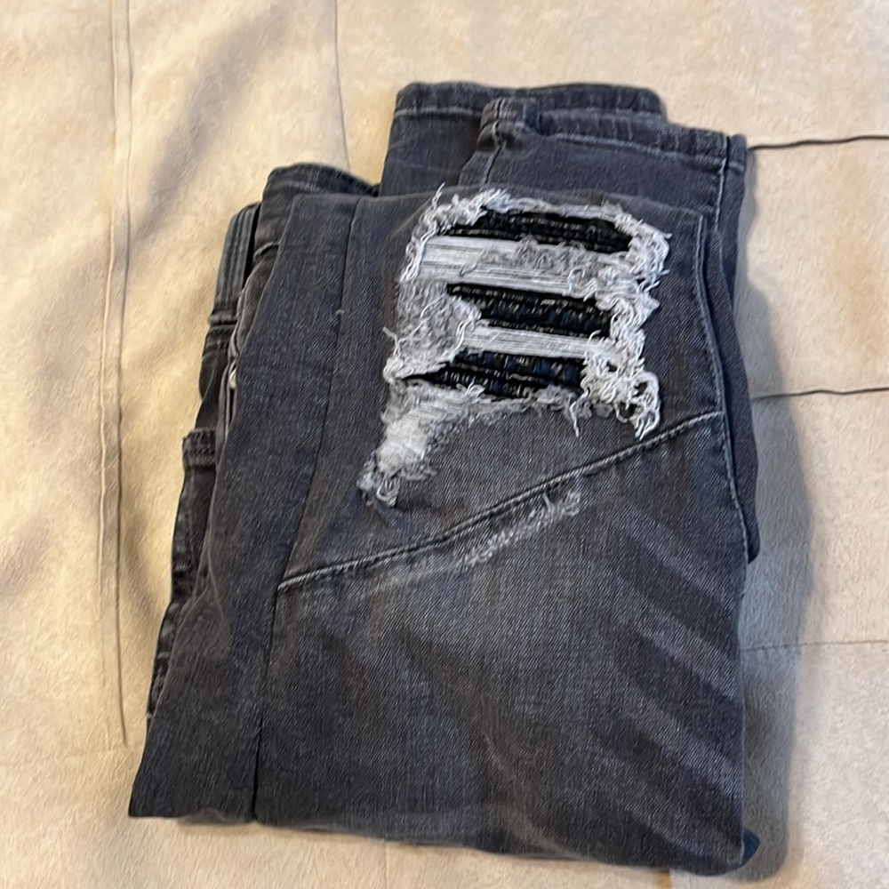 Grey Ripped Skinny Jeans - Picture 6 of 6